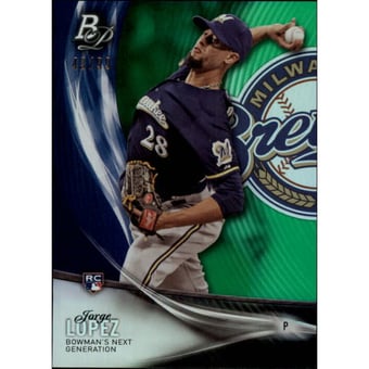 2016 Bowman Platinum Next Generation Green #NG16 Jorge Lopez