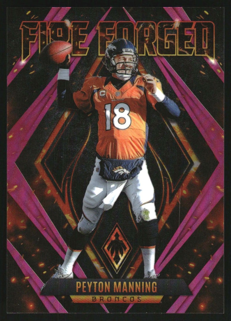 2022 Panini Phoenix Fire Forged Pink #9 Peyton Manning. rookie card picture