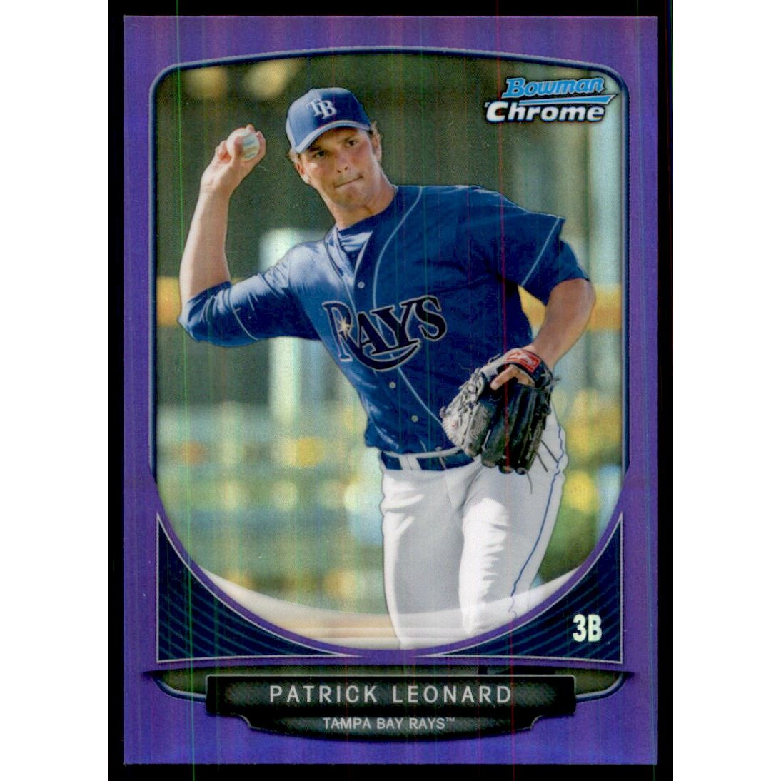 2013 Bowman Chrome Prospects Purple Refractors #BCP49 Patrick Leonard. rookie card picture