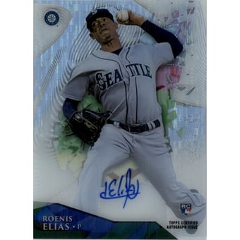 2014 Topps High Tek Autographs Disco Diffractor 50 #HTRE Roenis Elias