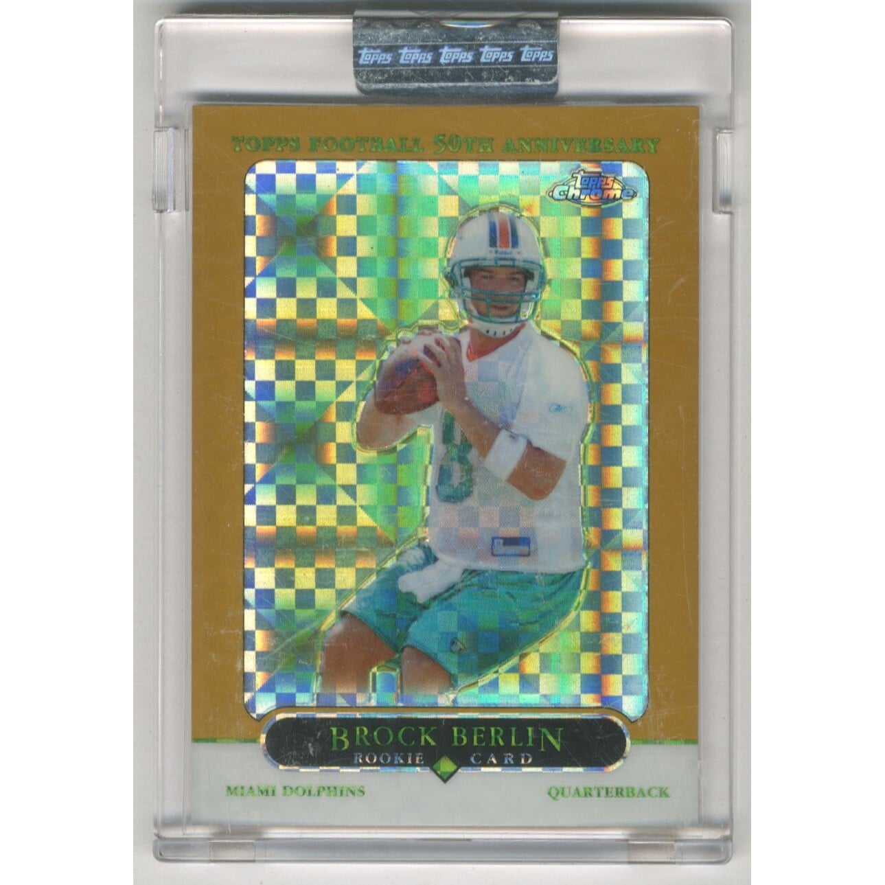 2005 Topps Chrome Gold Xfractors #206 Brock Berlin. rookie card picture