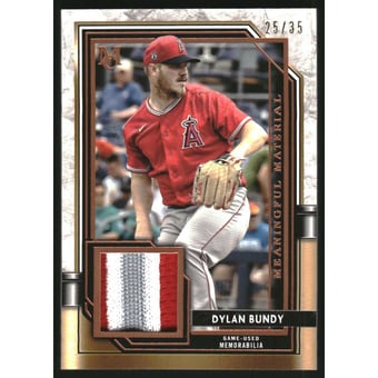 2021 Topps Museum Collection Meaningful Material Relics Copper #MMRDB Dylan Bundy