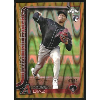 2025 Topps Chrome Gold RayWave Refractors #8 Yilber Diaz