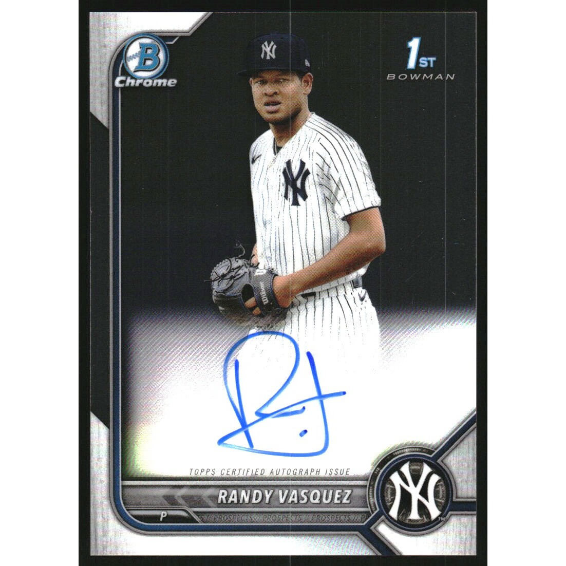 2022 Bowman Chrome Prospect Autographs #CPARV Randy Vasquez. rookie card picture
