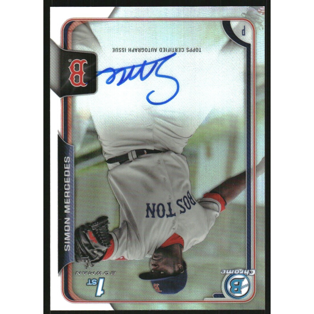 2015 Bowman Chrome Prospect Autographs Refractors #BCAPSM Simon Mercedes
