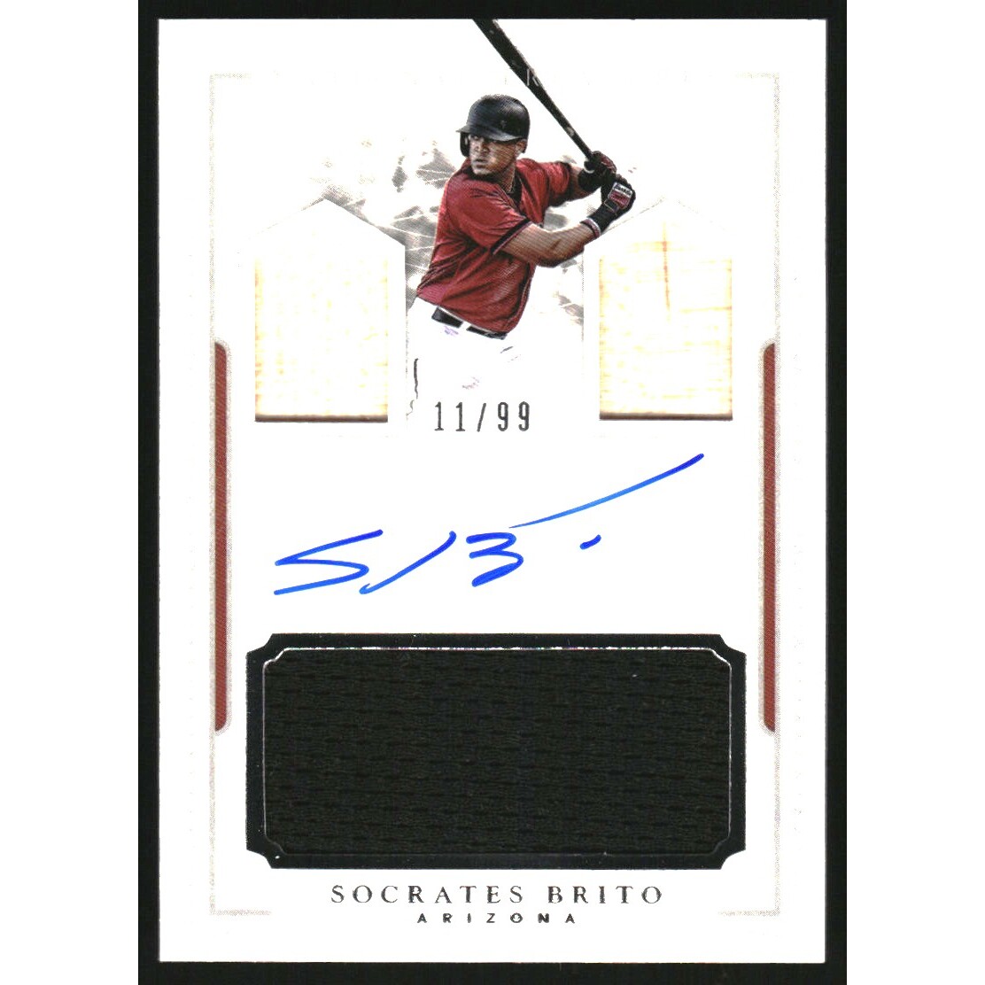 2016 Panini National Treasures Player's Collection Signature Materials #PCSSB Socrates Brito/99. rookie card picture