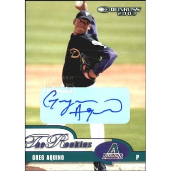 2003 Donruss Rookies Autographs #14 Greg Aquino/1000
