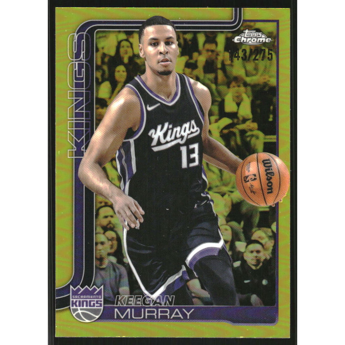2025-26 Topps Chrome Yellow Refractors #227 Keegan Murray