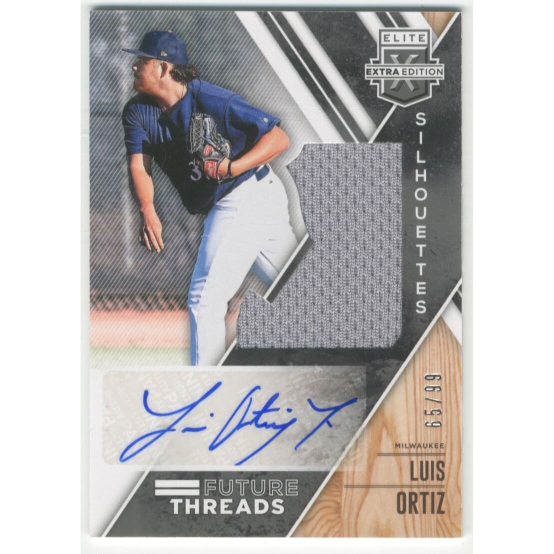 2017 Elite Extra Edition Future Threads Silhouette Autographs #25 Luis Ortiz/99