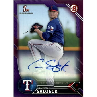 2016 Bowman Prospects Autographs Purple #PACS Connor Sadzeck