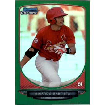 2013 Bowman Chrome Draft Draft Picks Green Refractors #BDPP80 Ricardo Bautista