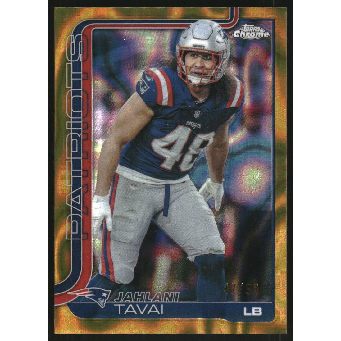 2025 Topps Chrome Gold Lava Refractors #213 Jahlani Tavai. rookie card picture