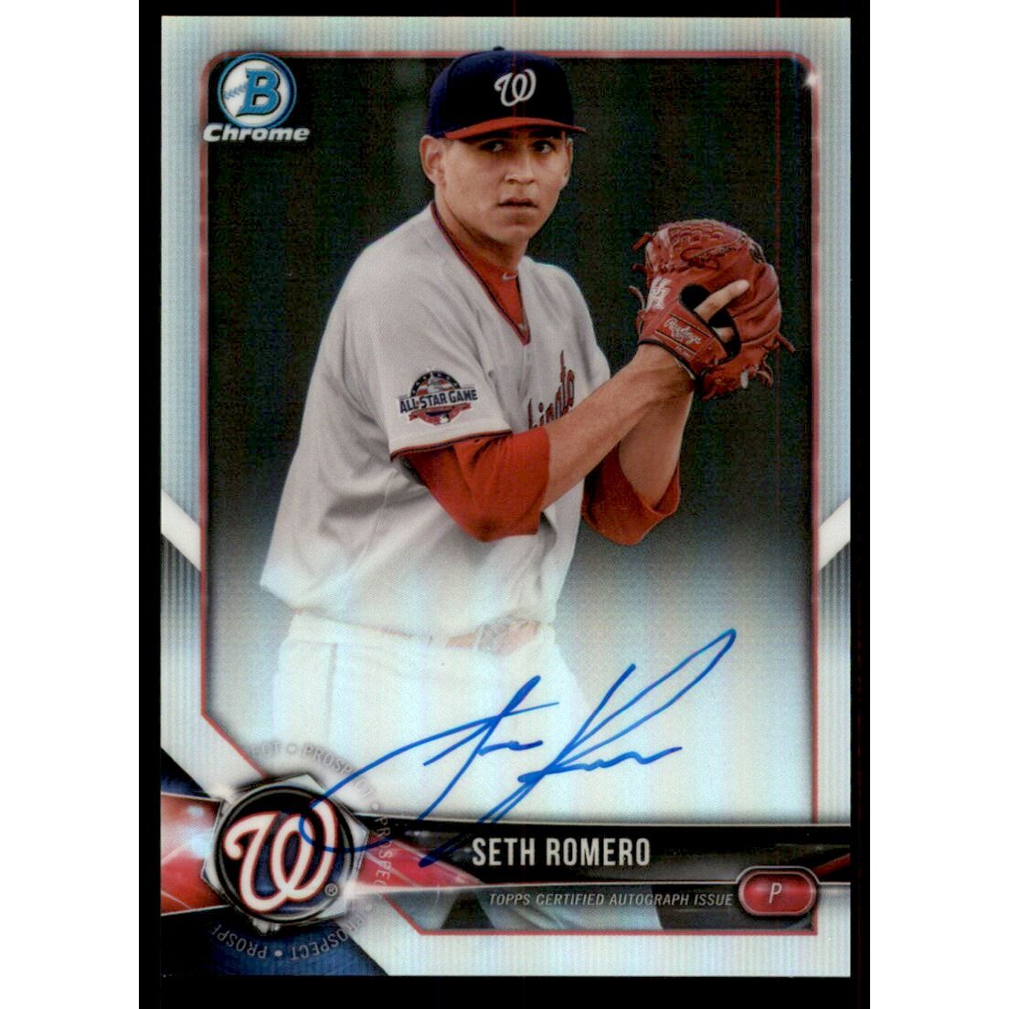 2018 Bowman Chrome Prospect Autographs Refractors #CPASR Seth Romero. rookie card picture