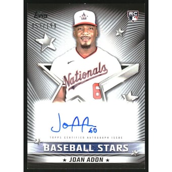 2022 Topps Baseball Stars Autographs Black #BSAJA Joan Adon/199 S2