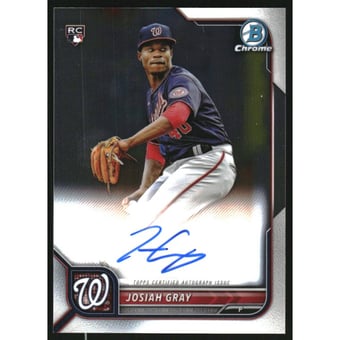 2022 Bowman Chrome Rookie Autographs #CRAJG Josiah Gray