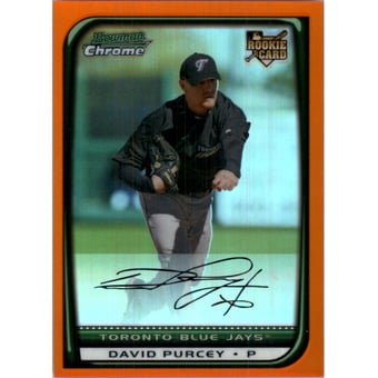 2008 Bowman Chrome Orange Refractors #203 David Purcey