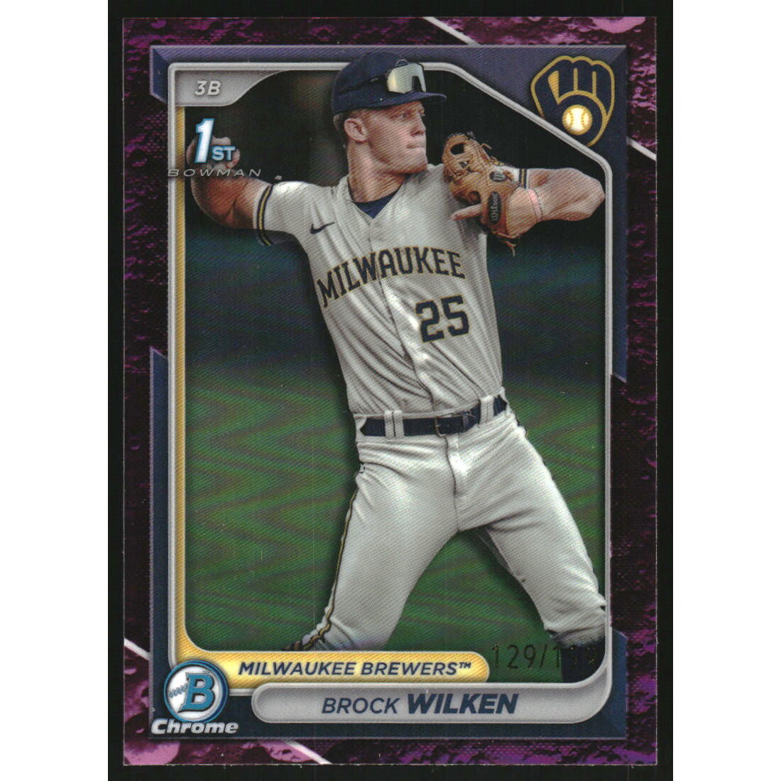 2024 Bowman Chrome Prospects Fuchsia Lunar Refractors #BCP86 Brock Wilken