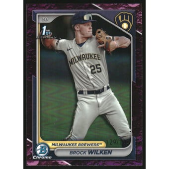 2024 Bowman Chrome Prospects Fuchsia Lunar Refractors #BCP86 Brock Wilken