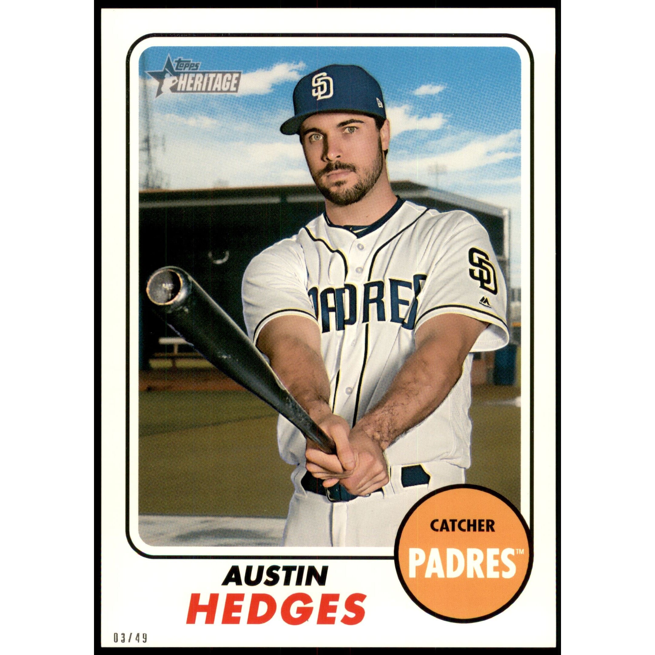 2017 Topps Heritage 5x7 #543 Austin Hedges. rookie card picture