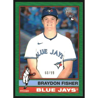 2025 Topps Heritage Chrome Green Refractors #646 Braydon Fisher