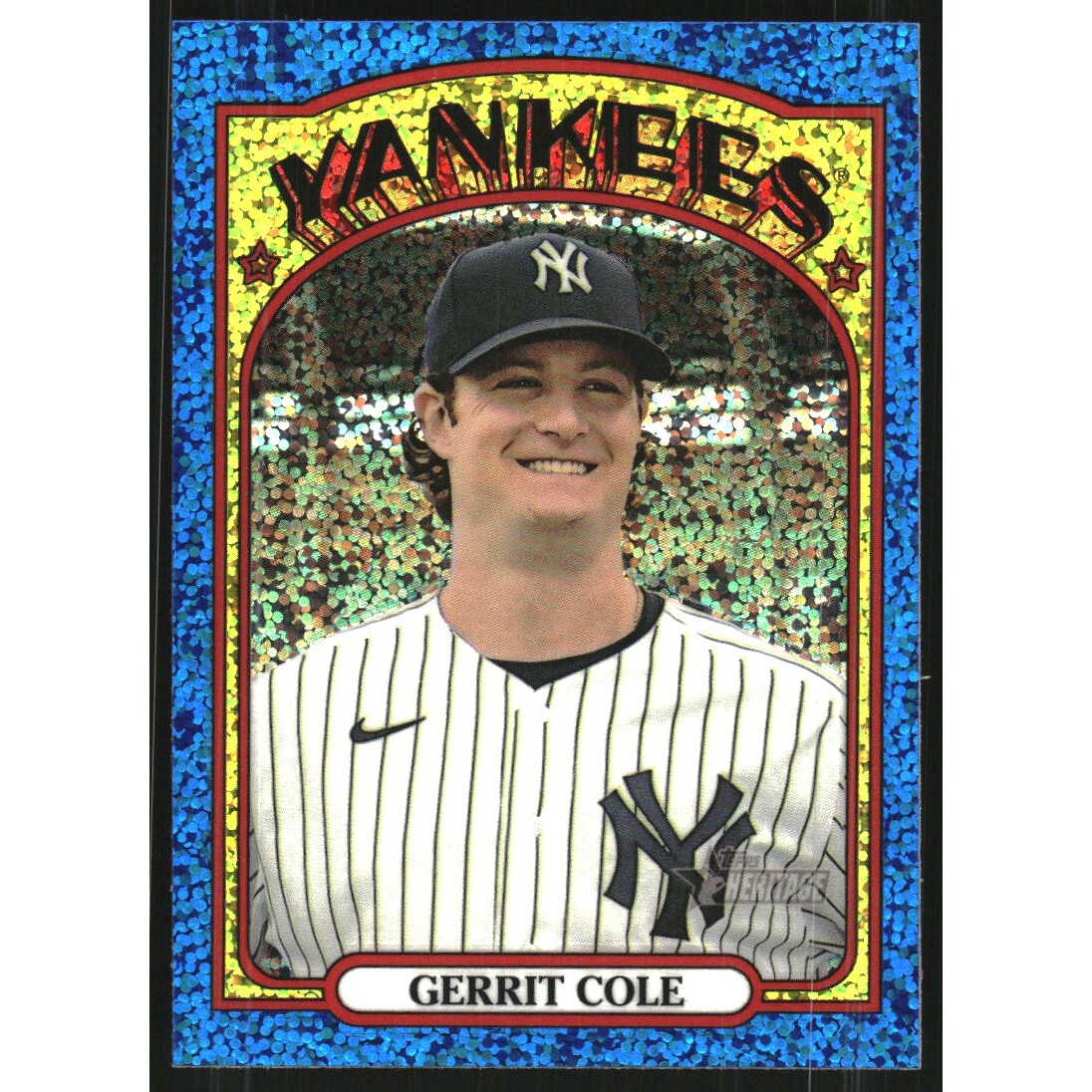 2021 Topps Heritage Chrome Blue Sparkle #249 Gerrit Cole 2021 Topps Heritage Chrome Blue Sparkle #249 Gerrit Cole