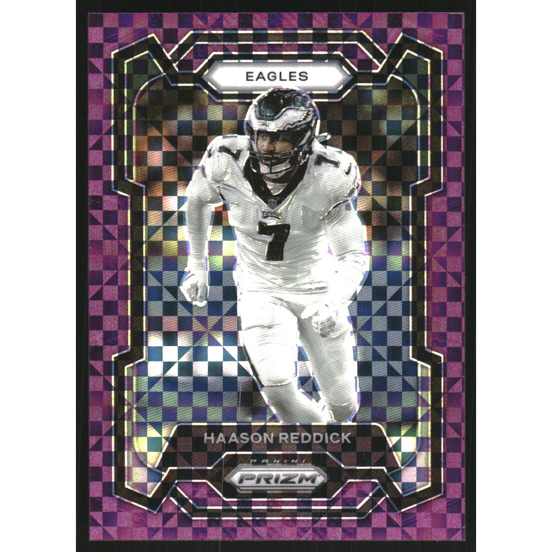 2023 Panini Prizm Prizms Purple Power #243 Haason Reddick. rookie card picture