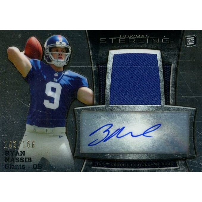 2013 Bowman Sterling Rookie Autograph Relics #BSARRN Ryan Nassib/166. rookie card picture