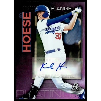 2020 Bowman Platinum Top Prospect Autographs Purple #TOP34 Kody Hoese