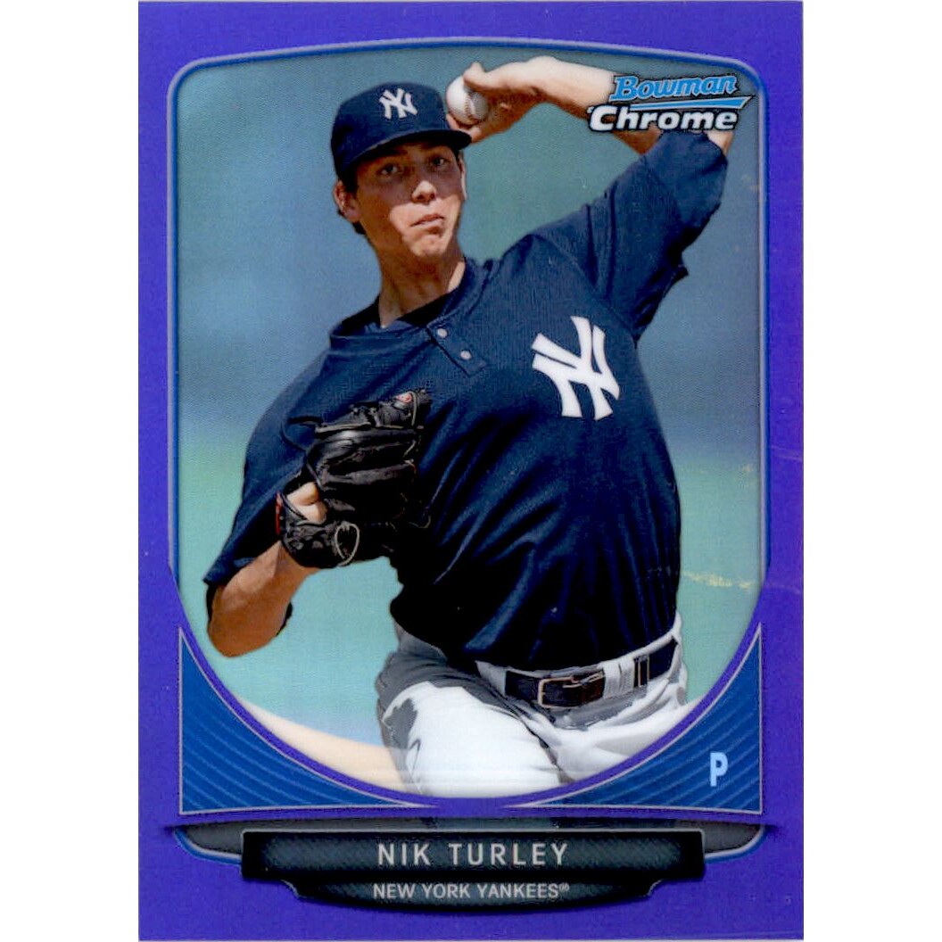 2013 Bowman Chrome Prospects Purple Refractors #BCP146 Nik Turley. rookie card picture