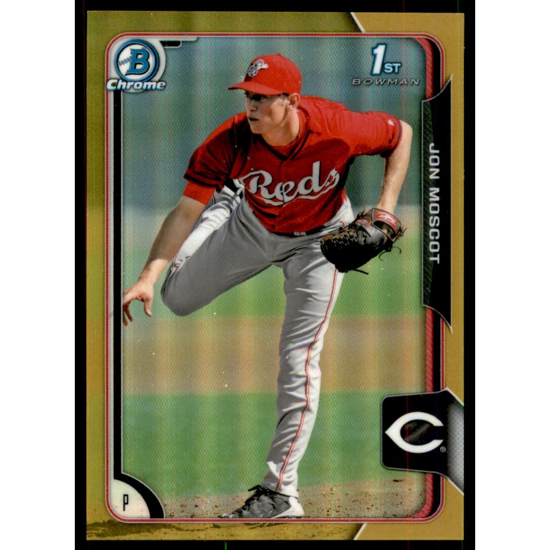 2015 Bowman Chrome Prospects Gold Refractors #BCP163 Jon Moscot. rookie card picture