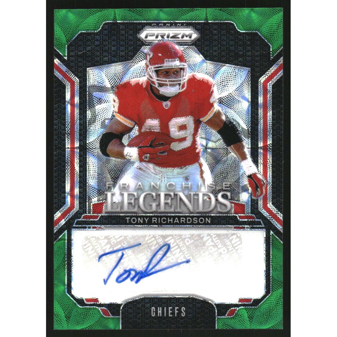 2024 Panini Prizm Franchise Legends Signatures Prizm Green Scope #10 Tony Richardson. rookie card picture