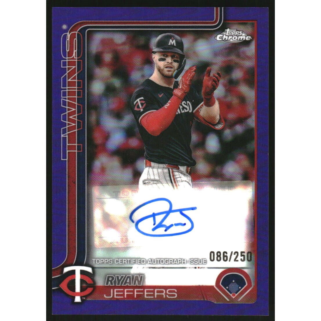 2025 Topps Chrome Update Autographs Purple Refractors #ACRJ Ryan Jeffers. rookie card picture