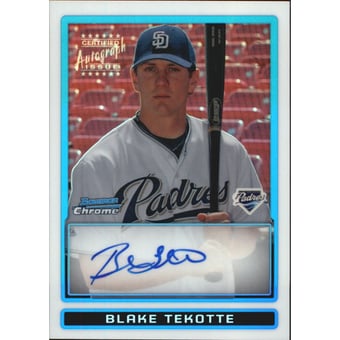 2009 Bowman Chrome Prospects Refractors #BCP118 Blake Tekotte AU