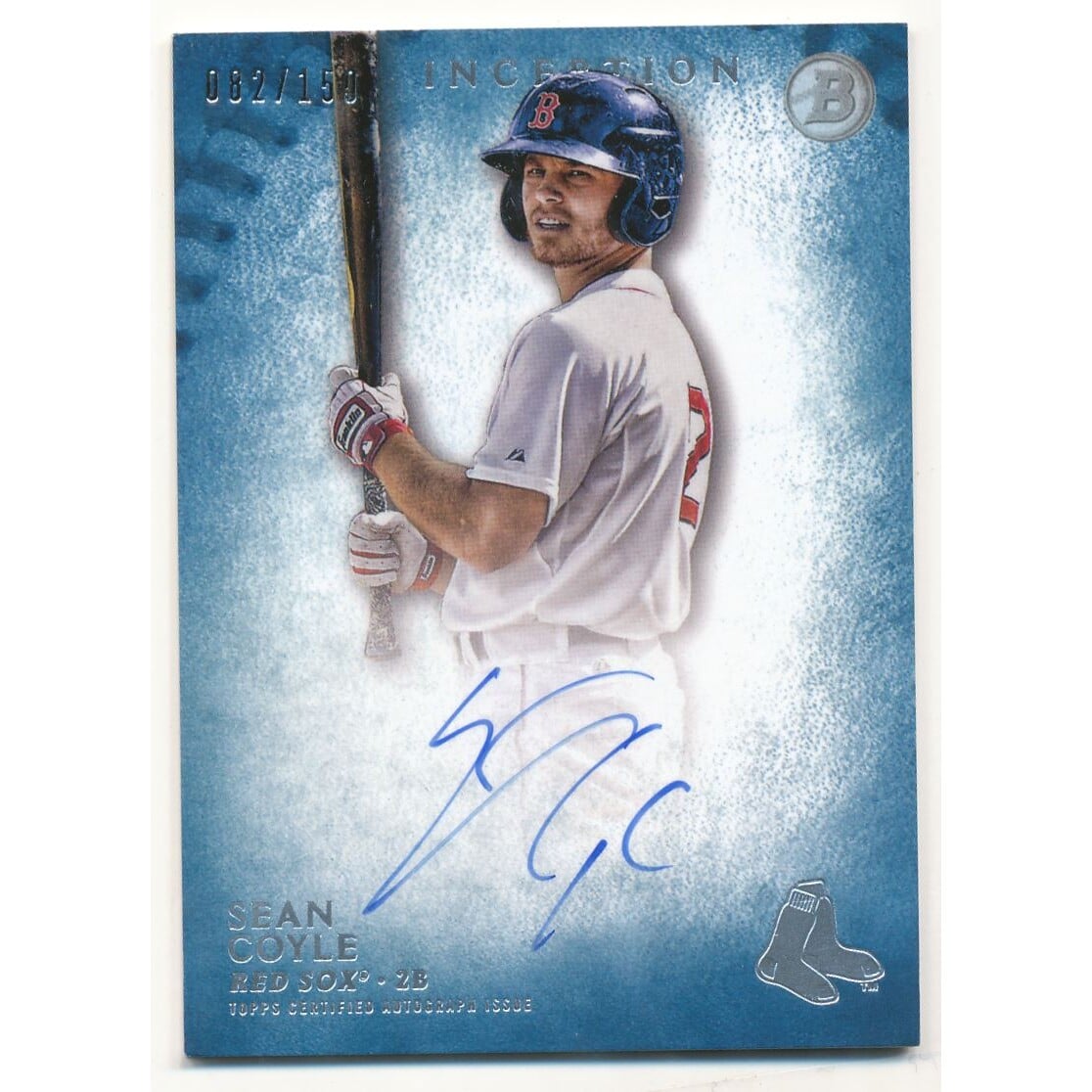 2015 Bowman Inception Prospect Autographs Blue #PASC Sean Coyle. rookie card picture