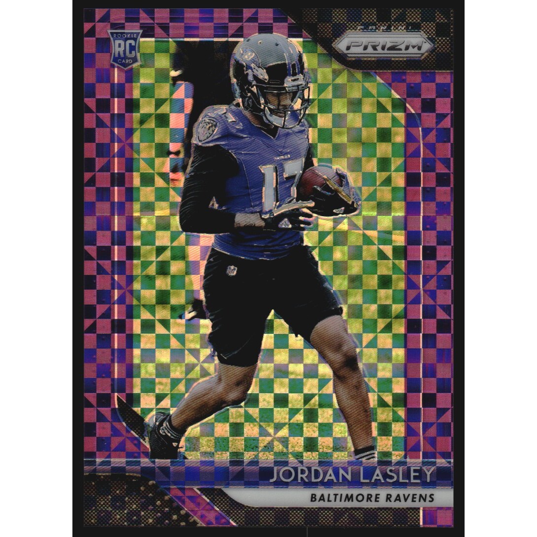 2018 Panini Prizm Prizms Purple Power #281 Jordan Lasley. rookie card picture