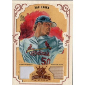 2004 Diamond Kings DK Materials Framed Bronze #98 Dan Haren Bat-Jsy/100