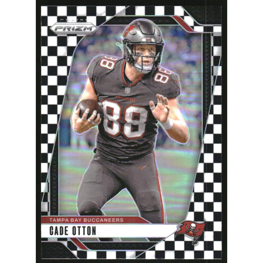 2024 Panini Prizm Prizms Black and White Checker #271 Cade Otton. rookie card picture
