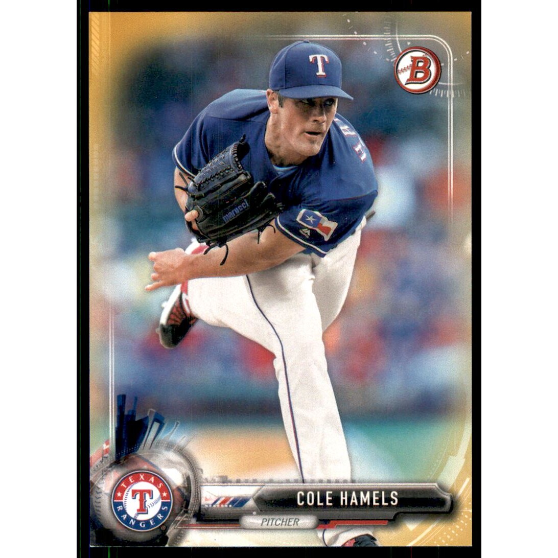 2017 Bowman Gold #7 Cole Hamels. rookie card picture