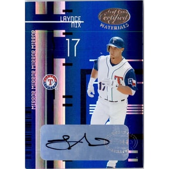 2005 Leaf Certified Materials Mirror Autograph Blue #95 Laynce Nix/50