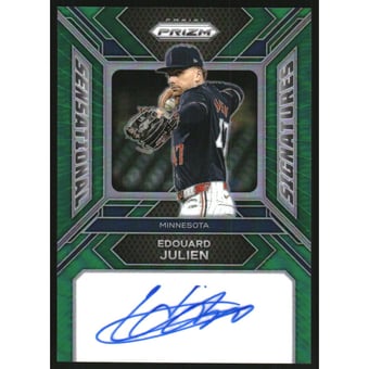 2024 Panini Prizm Sensational Signatures Prizms Green #75 Edouard Julien