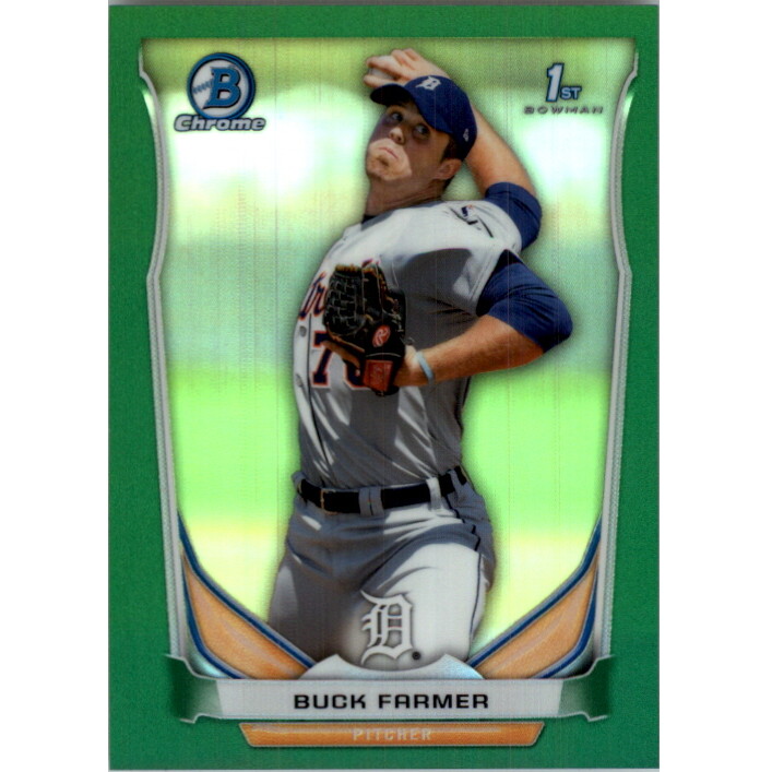 2014 Bowman Chrome Prospects Series 2 Green Refractors #BCP93 Buck Farmer