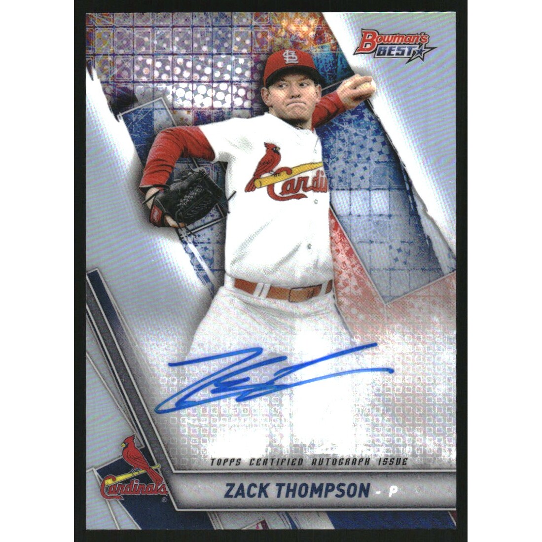2019 Bowman's Best Best of '19 Autographs Refractors #B19ZT Zack Thompson. rookie card picture