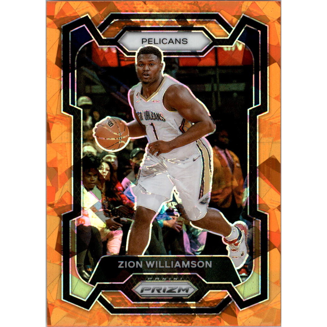 2023-24 Panini Prizm Prizms Orange Ice #27 Zion Williamson
