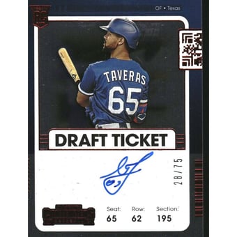 2021 Panini Contenders Variations A Draft Ticket Red #150 Leody Taveras/75