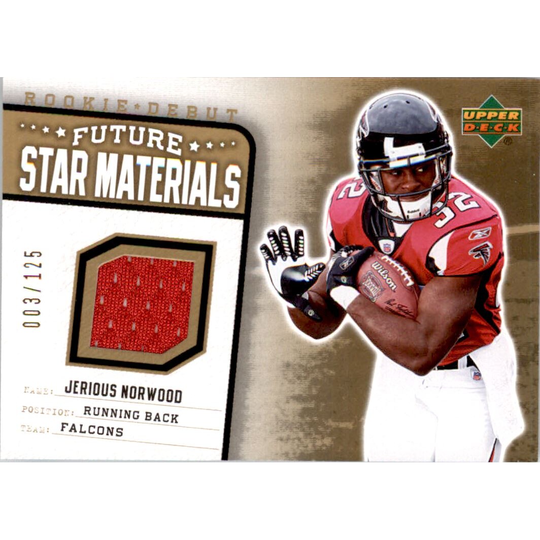 2006 Upper Deck Rookie Debut Future Star Materials Gold #FSMJN Jerious Norwood. rookie card picture