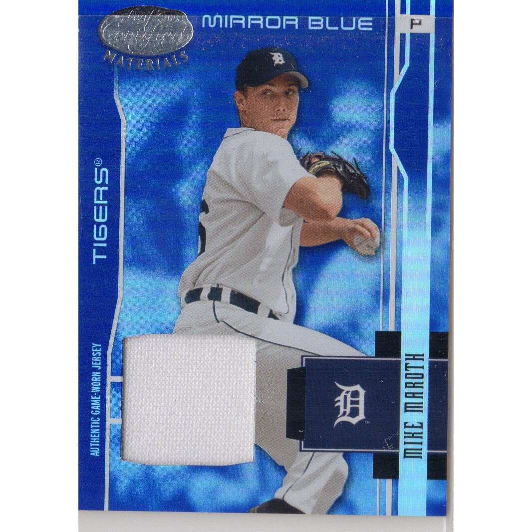2003 Leaf Certified Materials Mirror Blue Materials #64 Mike Maroth Jsy/100
