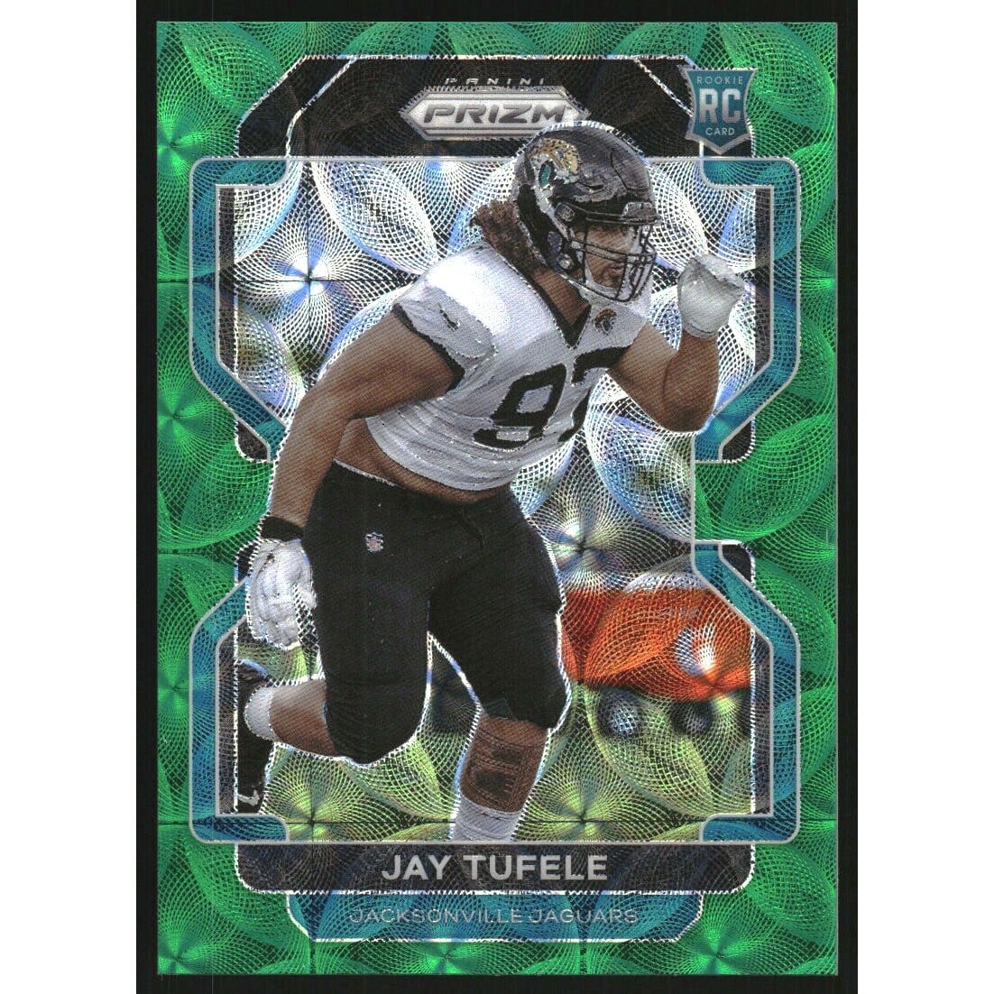 2021 Panini Prizm Prizms Green Scope #440 Jay Tufele. rookie card picture