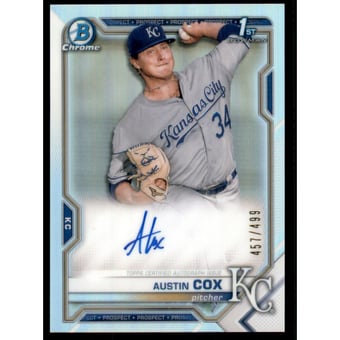 2021 Bowman Chrome Prospect Autographs Refractors #CPAAC Austin Cox