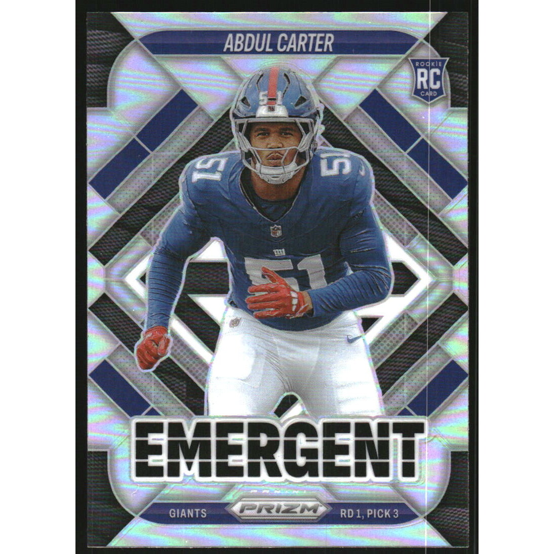 2025 Panini Prizm Emergent Prizms Silver #7 Abdul Carter