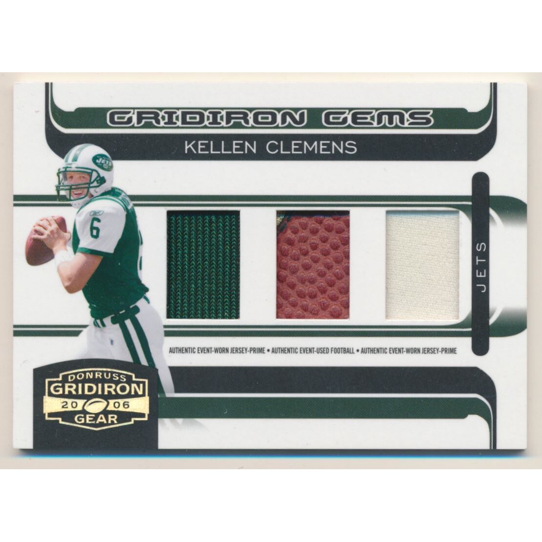 2006 Donruss Gridiron Gear Rookie Jerseys Trios Prime #208 Kellen Clemens